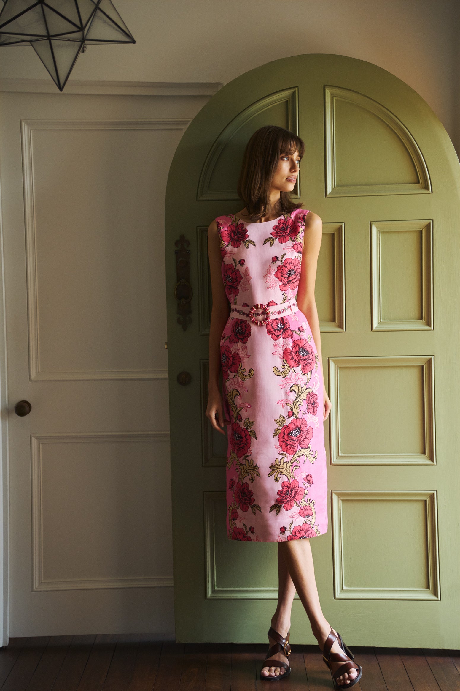 Linen Dress - Sunset Glow Print